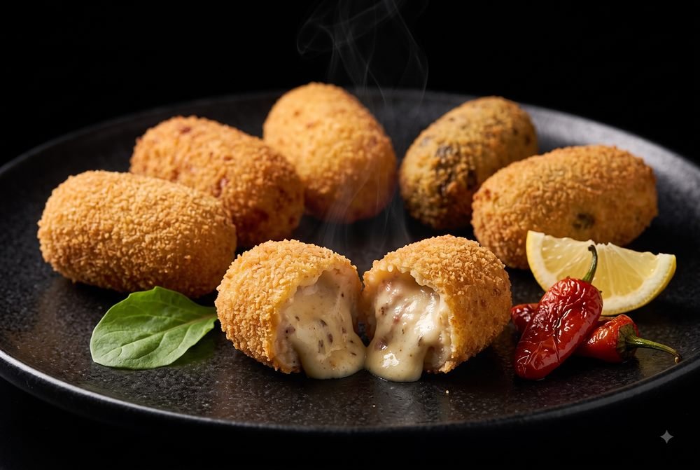 Croquetas variadas con guarnición